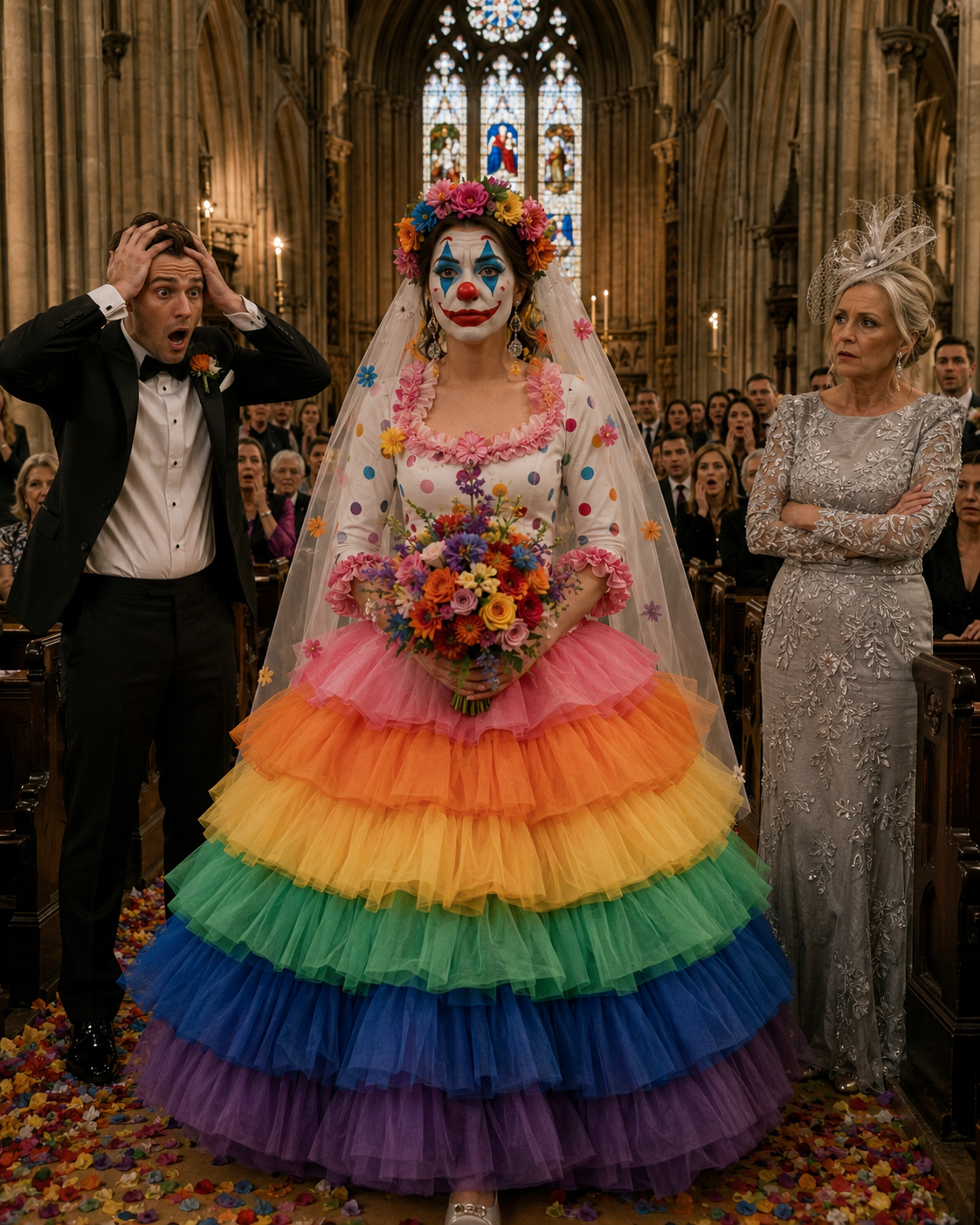 My mother-in-law secretly replaced my wedding gown with a clown suit, so I wore it without saying a word. On my wedding morning, I opened the garment bag that should have held the dress I’d spent eight months choosing—the one I’d worked so hard to afford.
