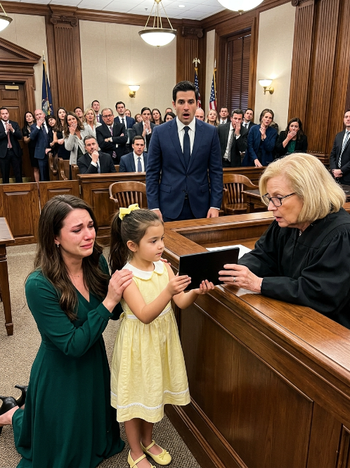 My husband files for divorce, and my 6-year old daughter asks the judge: ‘May I show you something that Mom doesn’t know about, Your Honor?’ The judge nodded. When the video started, the entire courtroom froze in silence.