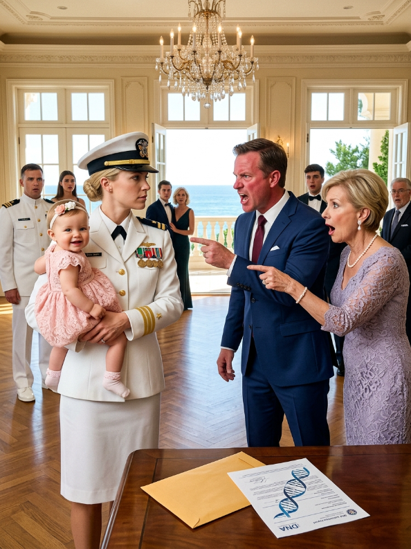 I returned in uniform after four months away, carrying our one-year-old—my husband threw down a DNA report and said, “She isn’t mine. Leave my house.” As his mother humiliated us before the family, I called my attorney… Then his laptop revealed their plan for Monday.