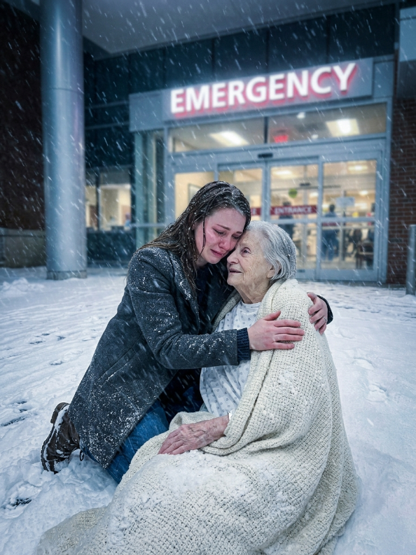 At 3 a.m., I received a call from my mother—her voice trembling: “Help… me.” I drove 300 miles through a blizzard and found her standing outside the hospital gates in the freezing darkness—barefoot, covered in bruises, abandoned by her stepfather and her own son. So I made sure they suffered ten times that pain.